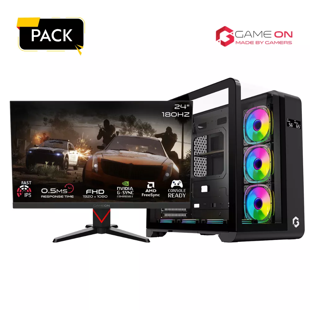 Pc Gamer Gameon M01B Ryzen 5 5500| RTX 3050 8G |Ecran 24